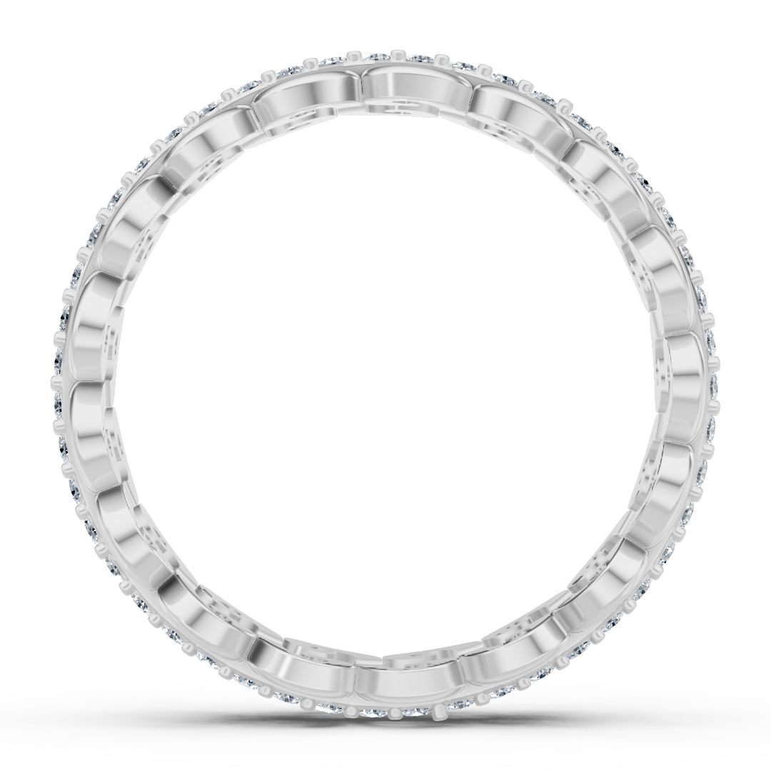 Graceful snail pattern diamond ring - 14K white gold, approx. 0.28 carats
