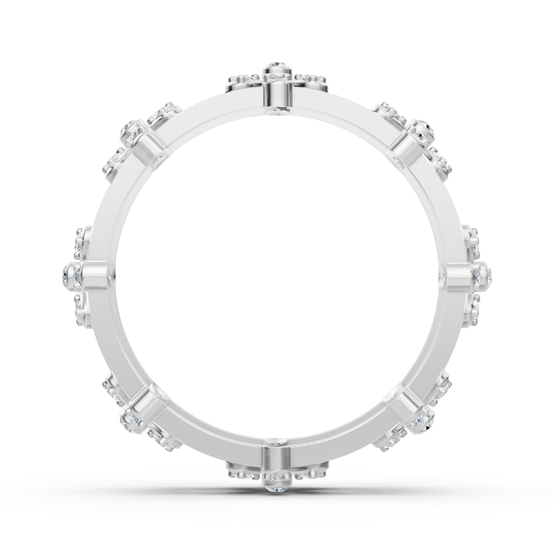 Strahlender Diamantring "Blütenmeer" - 14K Weissgold, 0,464 Karat Diamanten