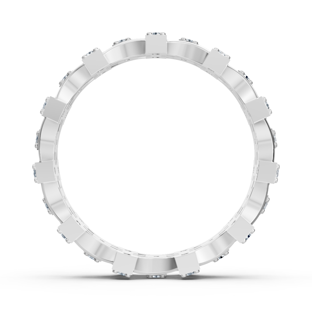 14 Karat Weißgold Diamant Moderner Ring - Filigraner Damenring für jeden Tag