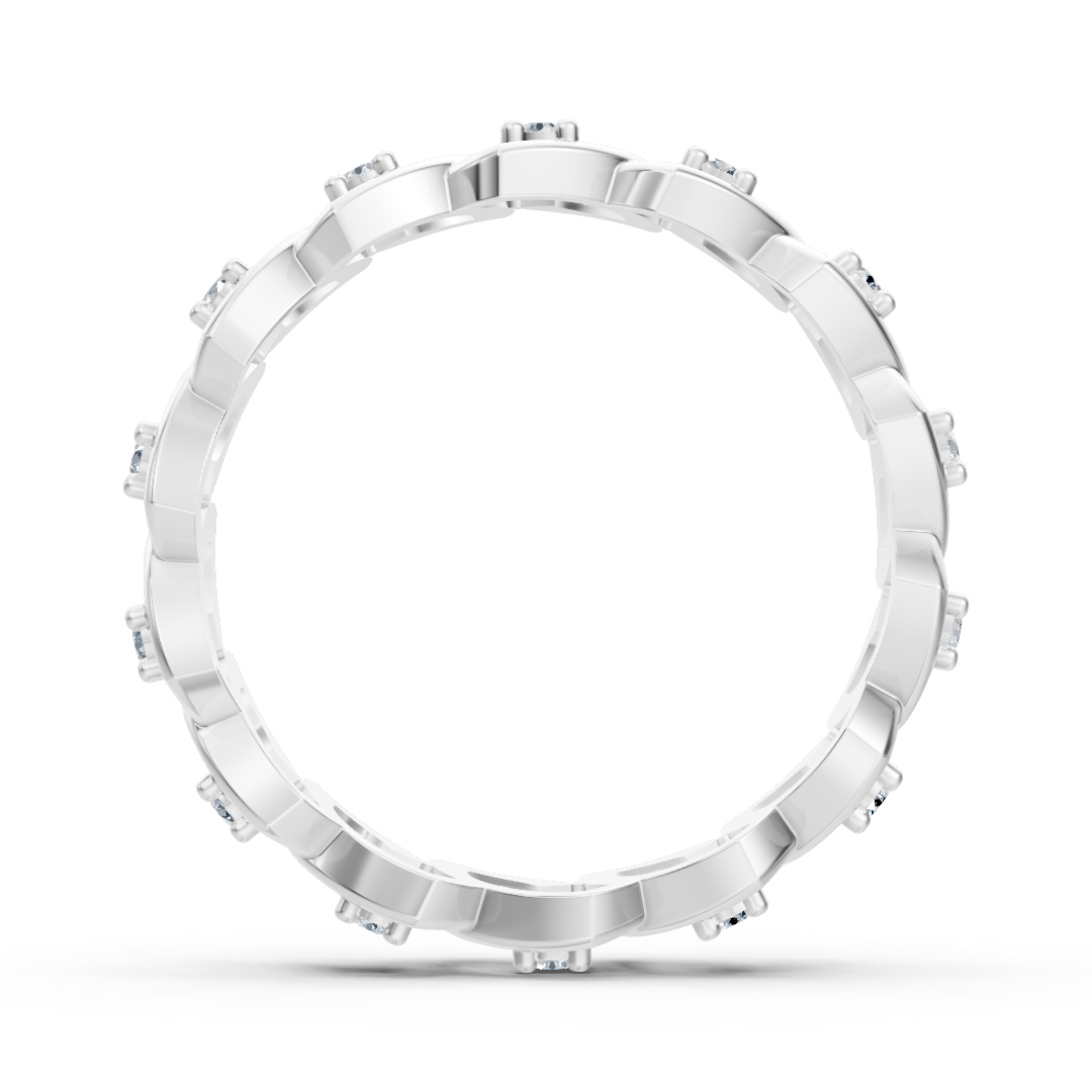Eleganter Weißgold-Ring mit Rundschliff-Diamanten – Filigranes Design