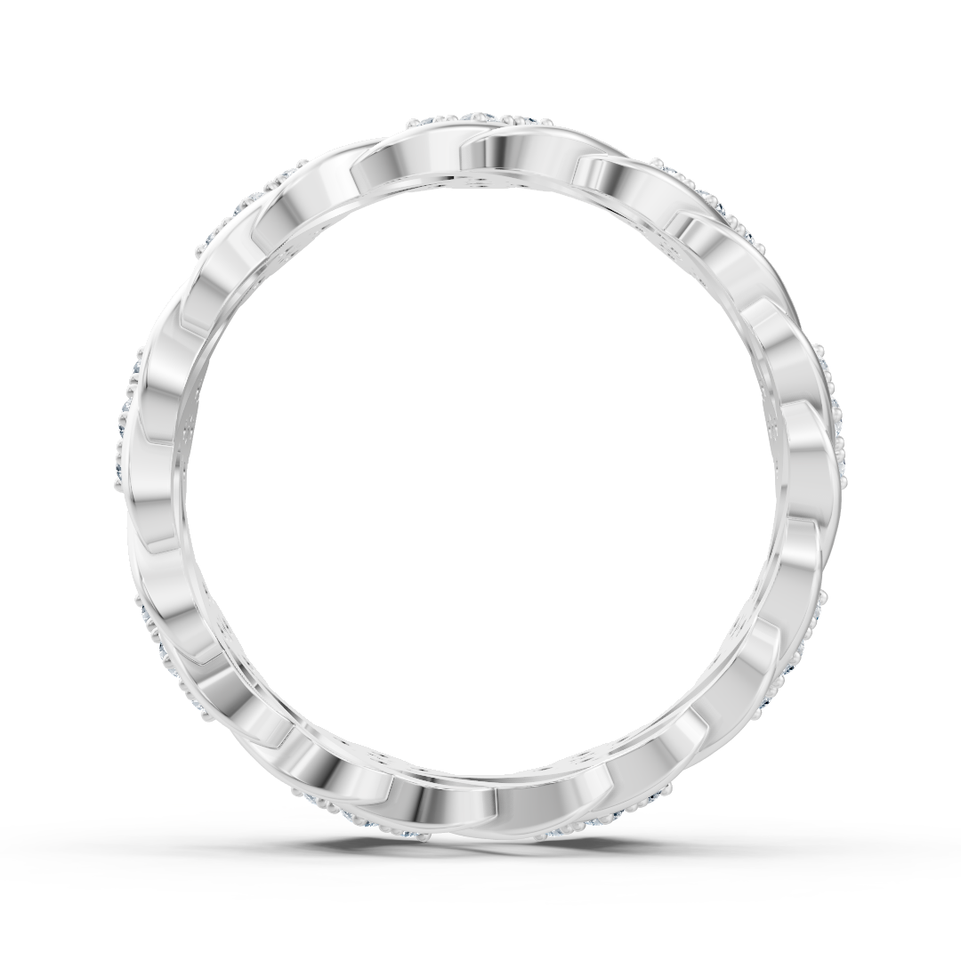 14 Karat Weißgold Diamant Bandring "Eisblume"