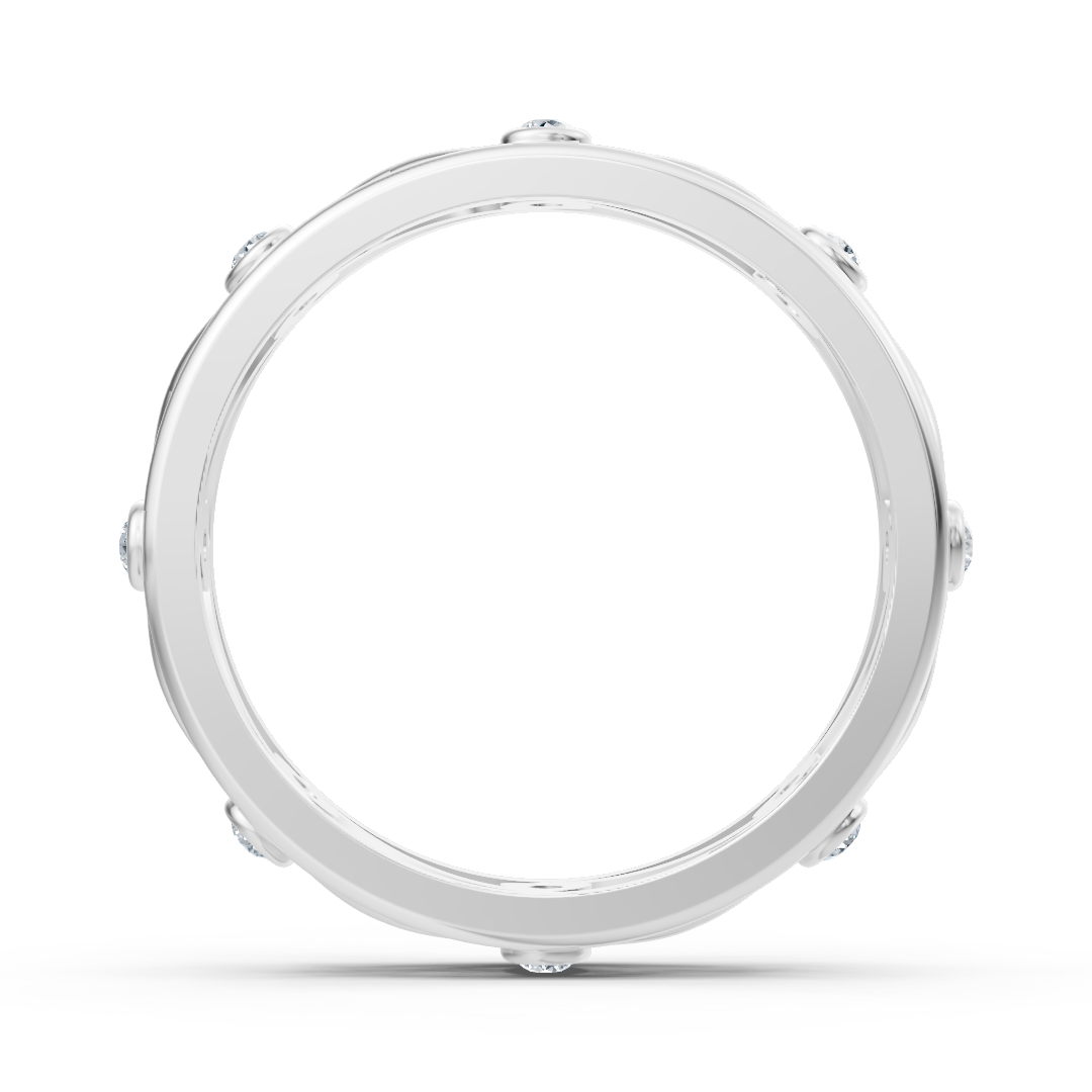 Eleganter Weißgold-Ring mit Runddiamanten im Bezel-Design