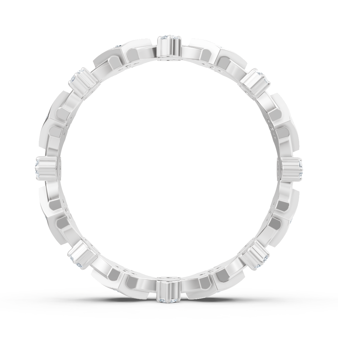 Weißgoldring mit Runden Diamanten