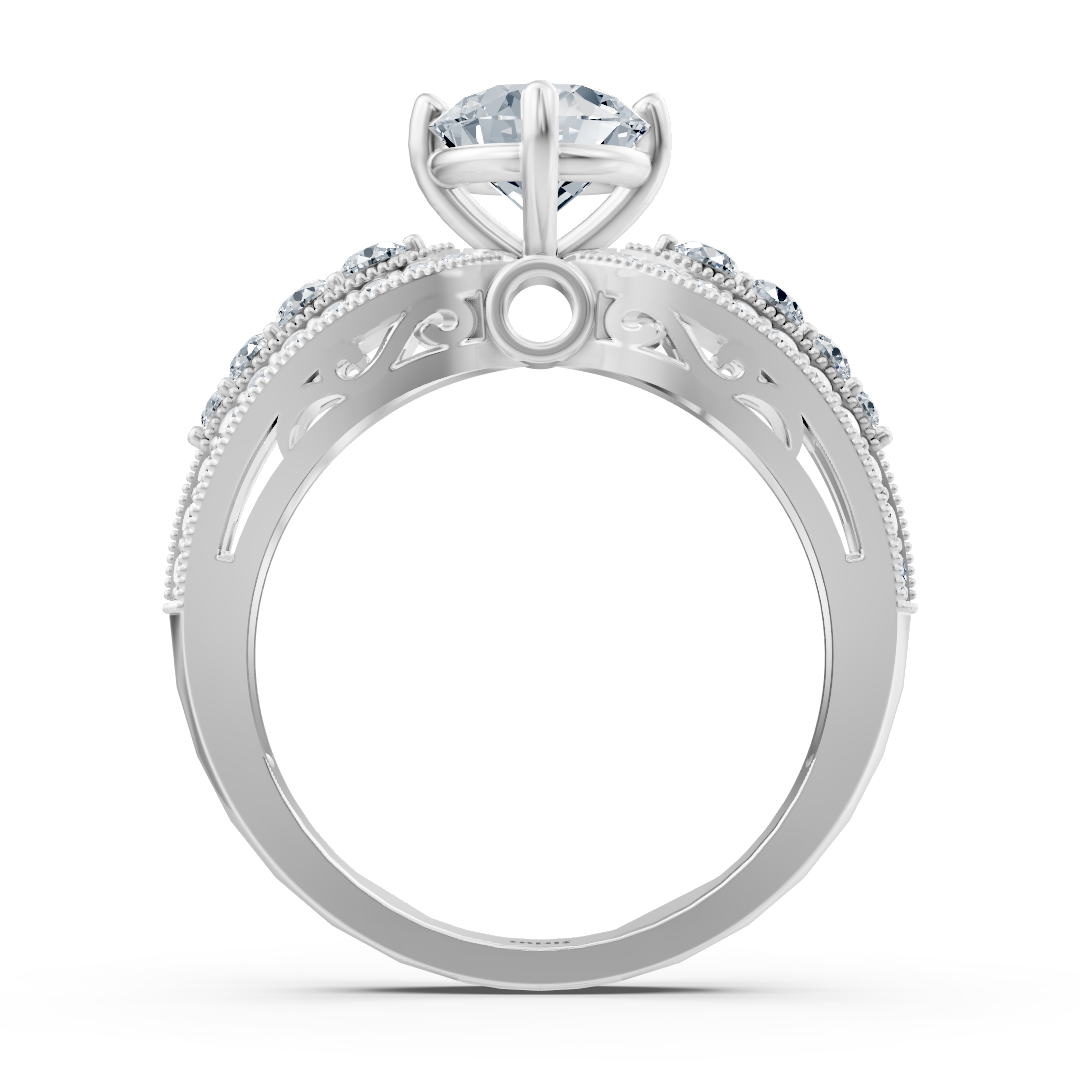 Extravaganter Weisstopas Diamant Verlobungsring aus 14 Karat Weißgold