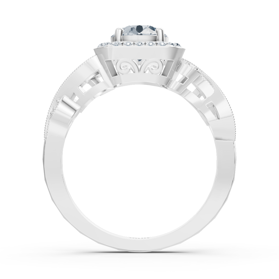 Weissgold Vintage Diamant Verlobungsring
