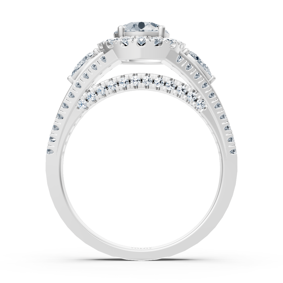 Weissgold Diamant & Topas Verlobungsring