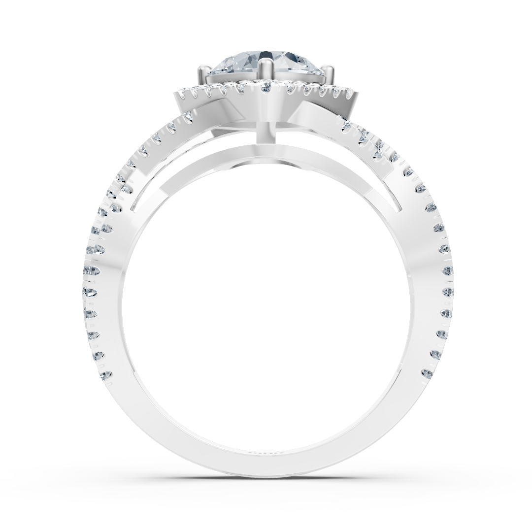 Diamant Halo Verlobungsring aus Weißgold