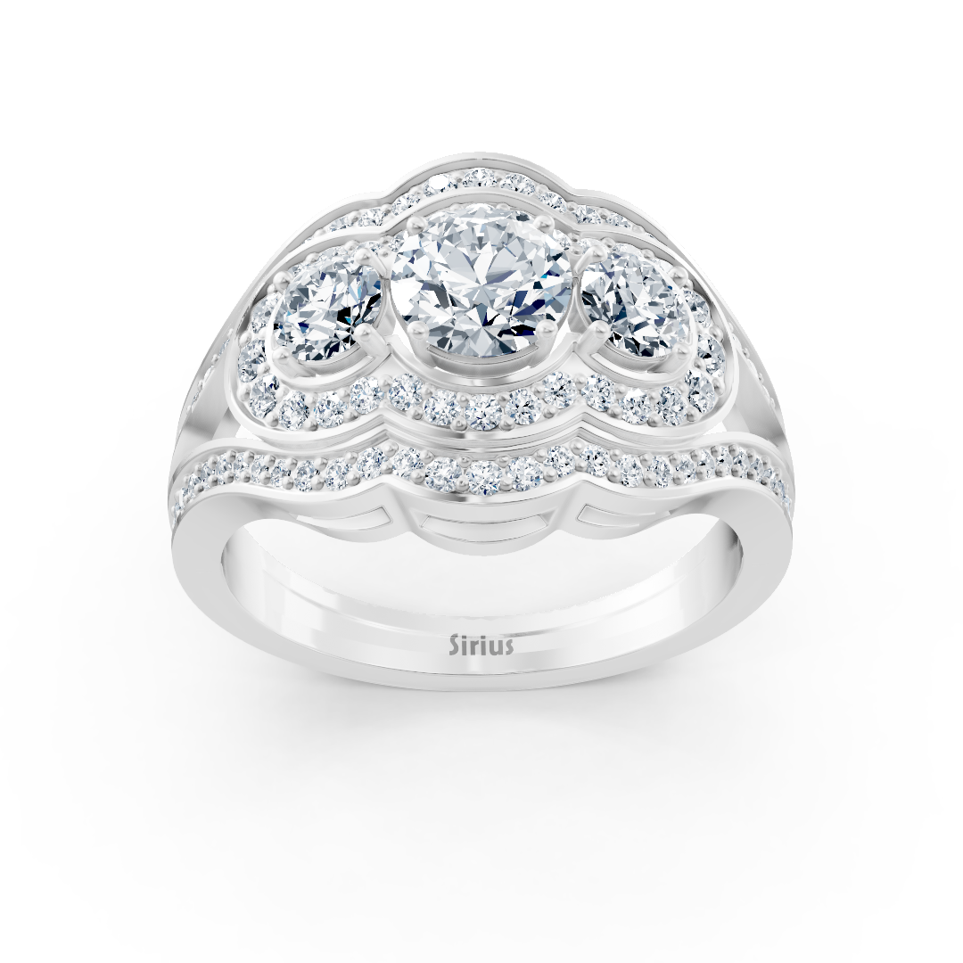 Diamant Vintage Verlobungsring aus Weißgold