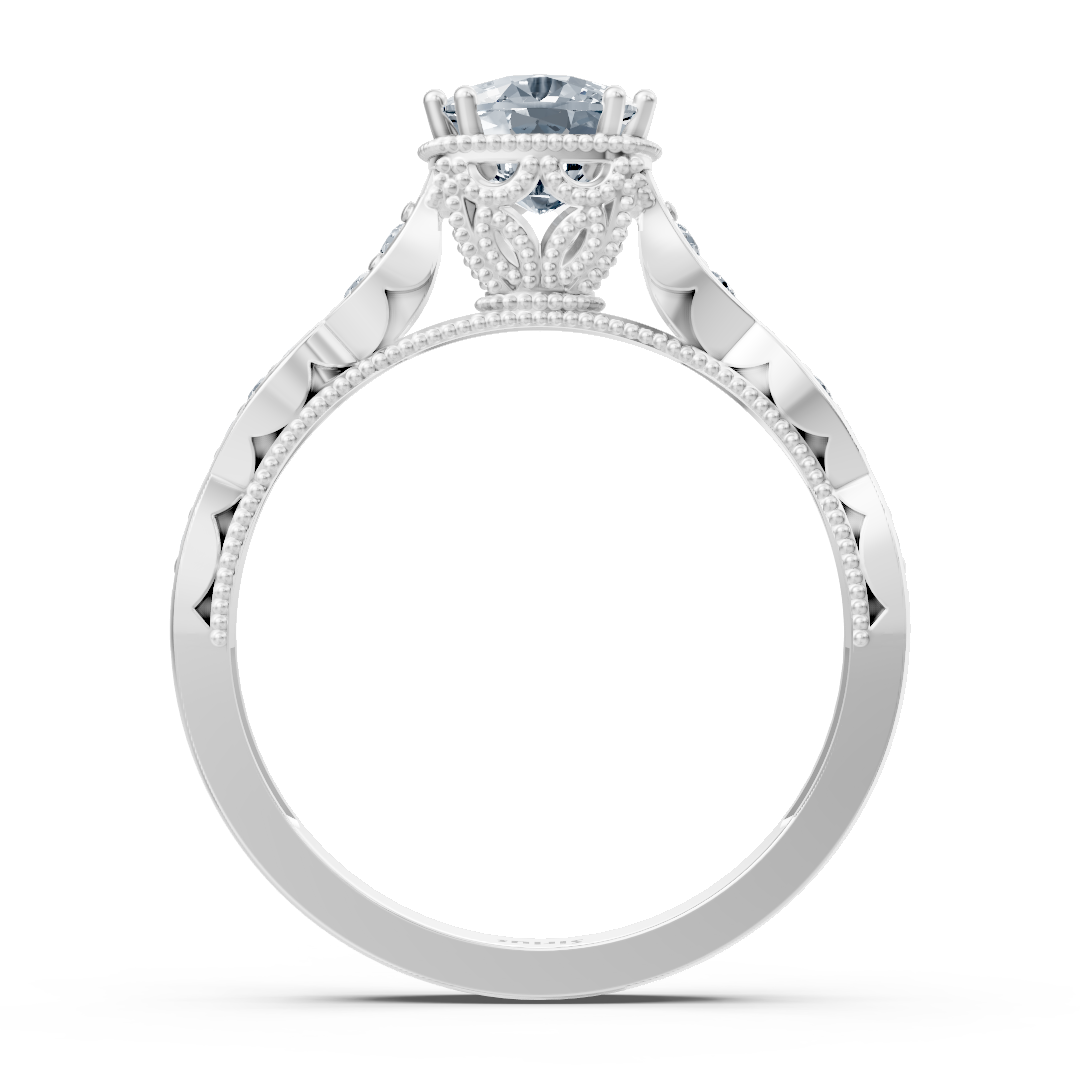 Diamant- und Weisstopasring Weißgold