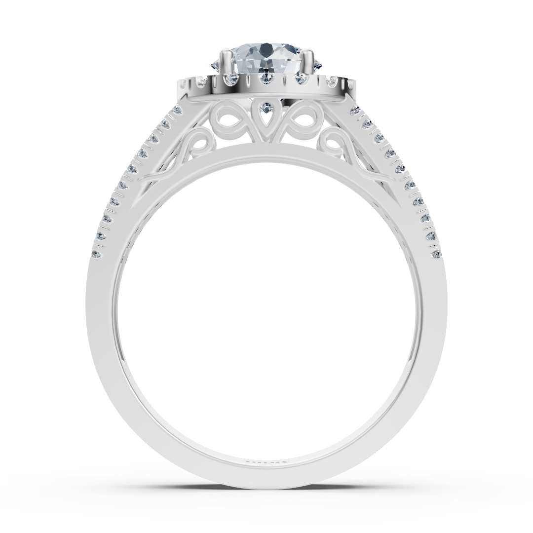 Halo Weisstopas Diamantring Weißgold