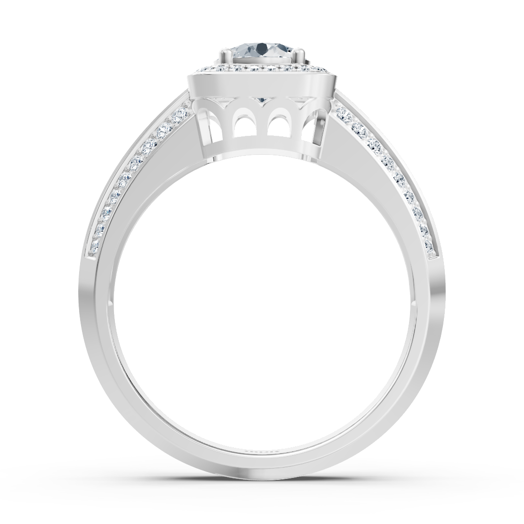 1.41 carat princess cut diamond ring in 14 carat white gold