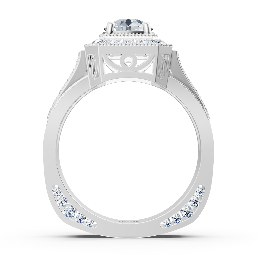 Birgie Sirius Weissgold Passion Halo Diamantring mit Oktagon Schliffkranz