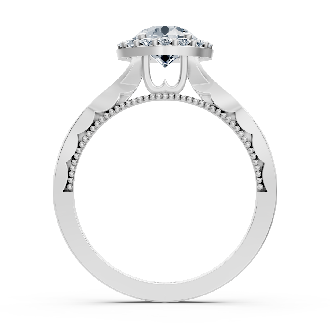 1.00 Karat Halo Solitär Diamant Verlobungsring in Weißgold