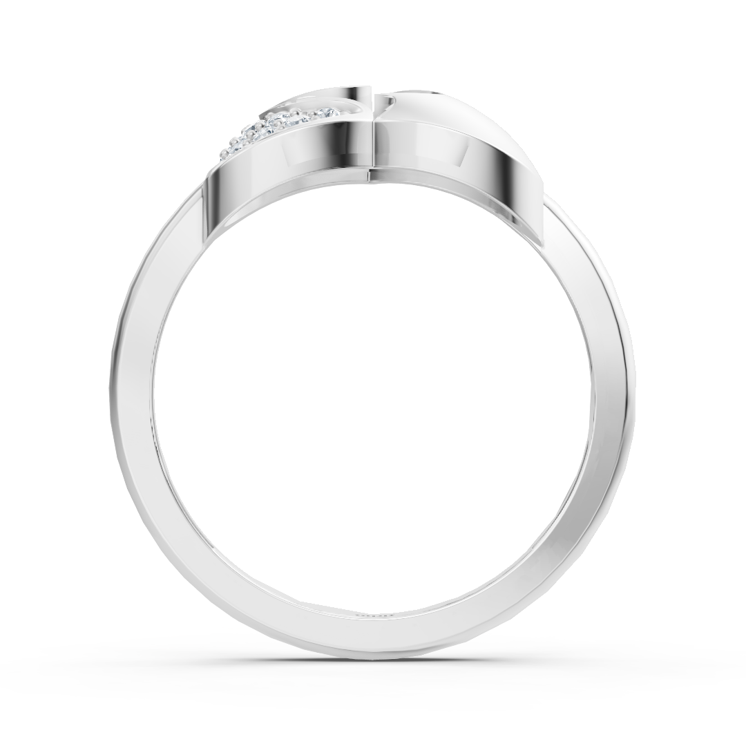 Edler Vernive Everling Herzring in Weissgold mit Pavé-Diamanten