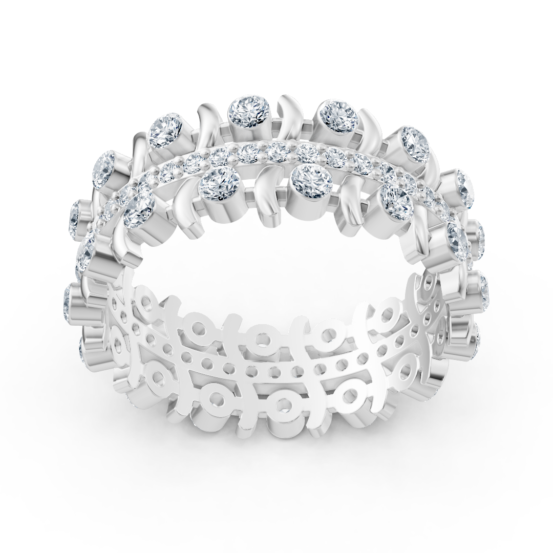 Edler Diamant Rankring - 14K Weissgold, ca. 0.74 Karat