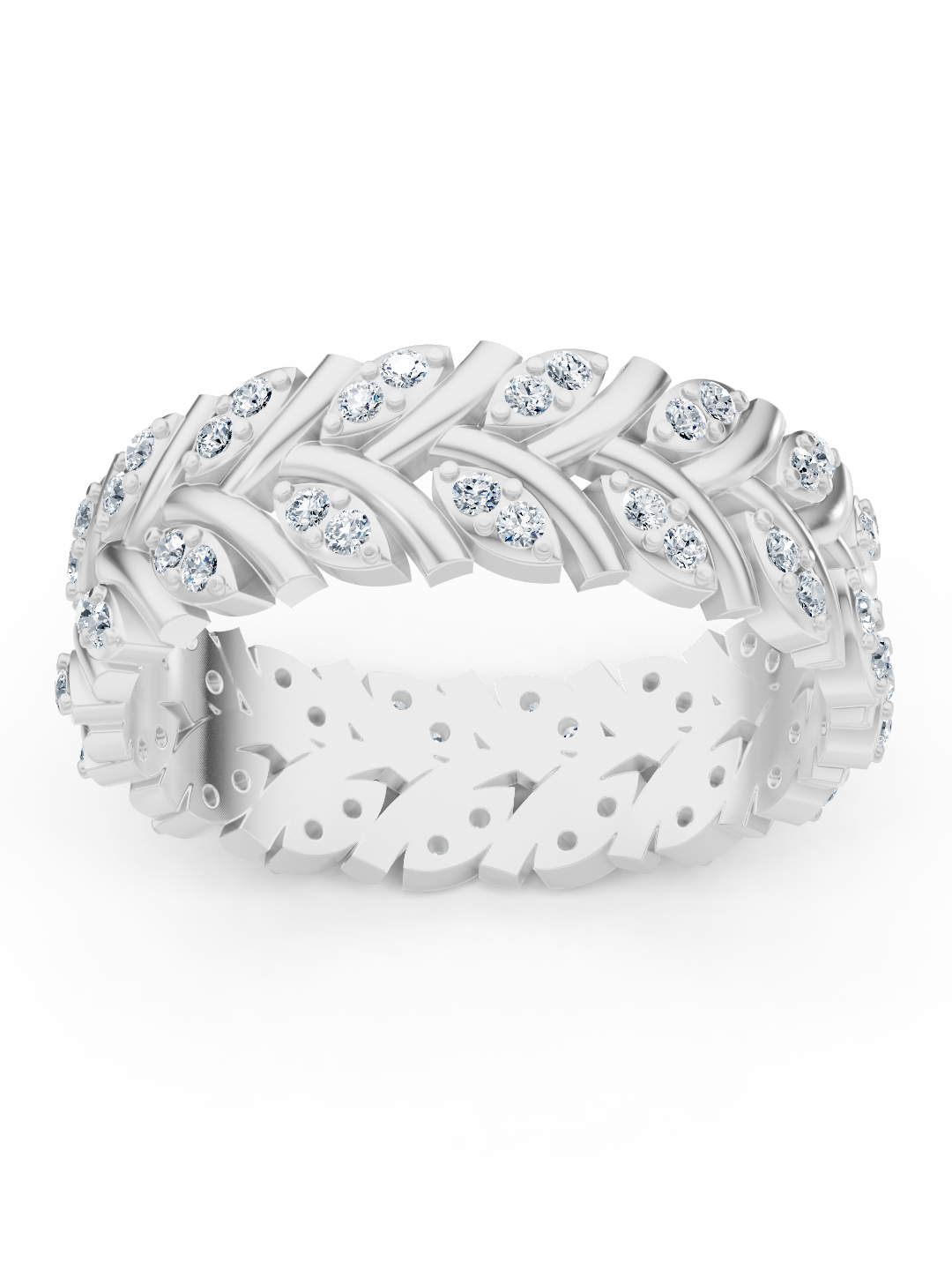 Birgie 14K Weißgold Eternity Ring mit Diamanten