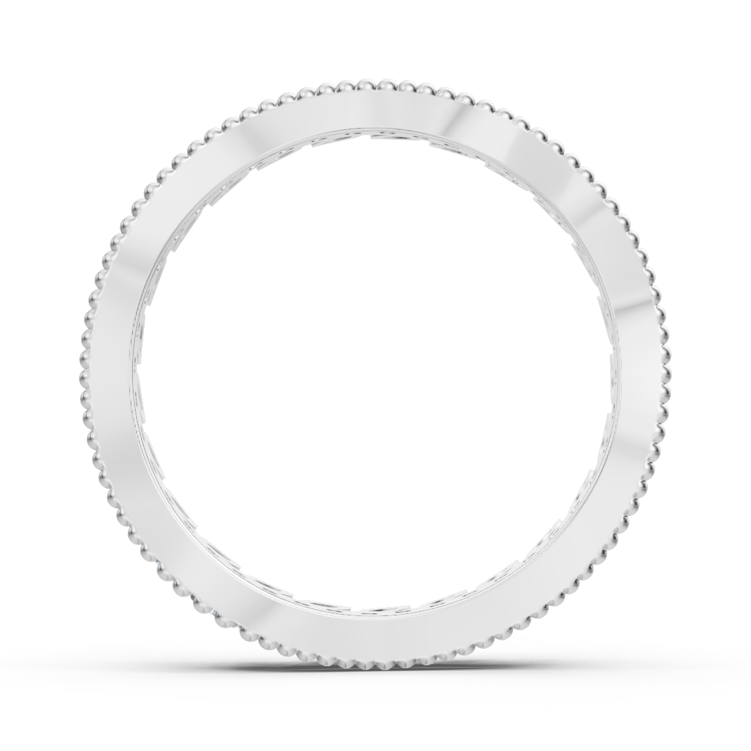 14 Karat Weißgold Diamant Kranzring - Filigraner Damenring mit Brillanten