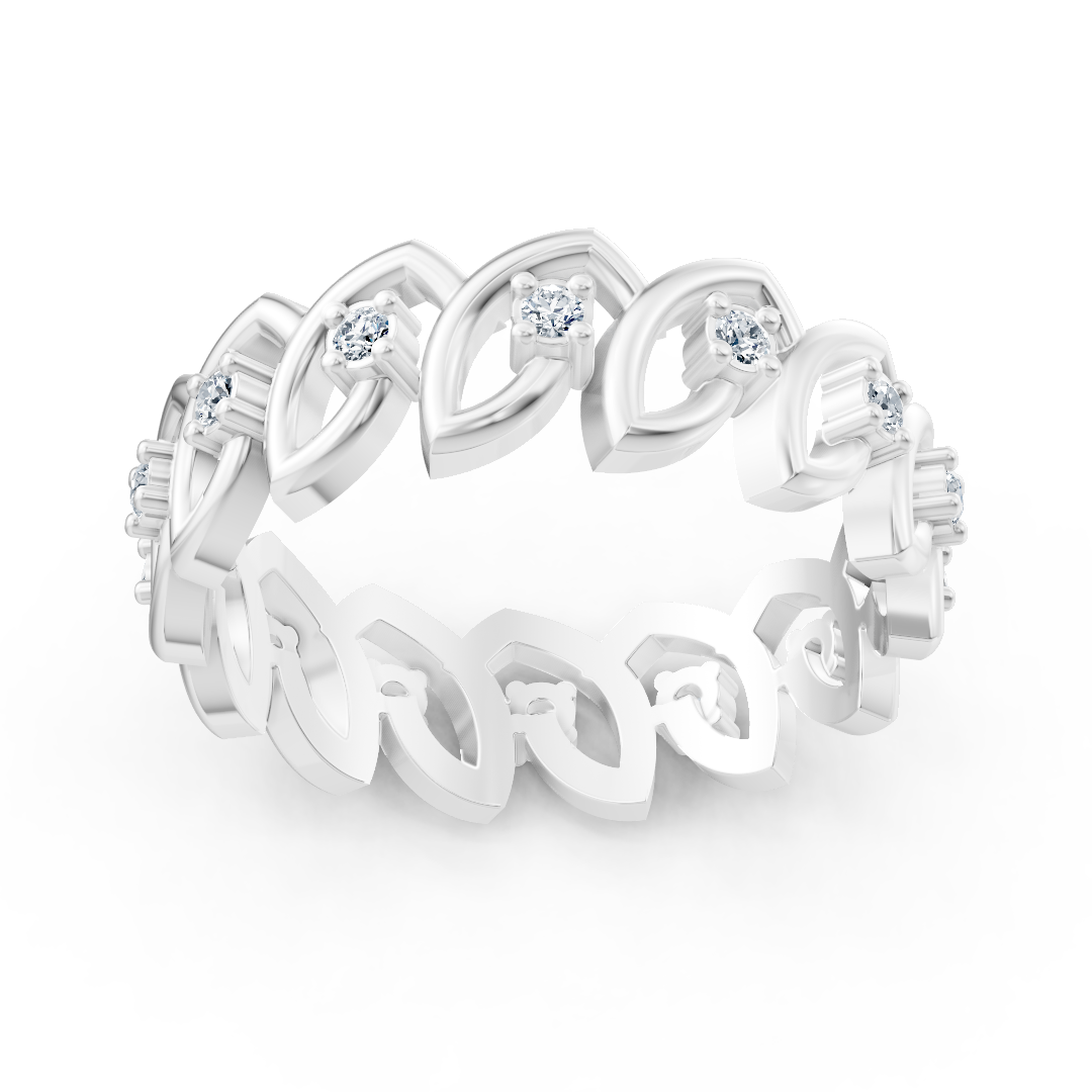 Eleganter Weißgold-Ring mit Rundschliff-Diamanten – Filigranes Design