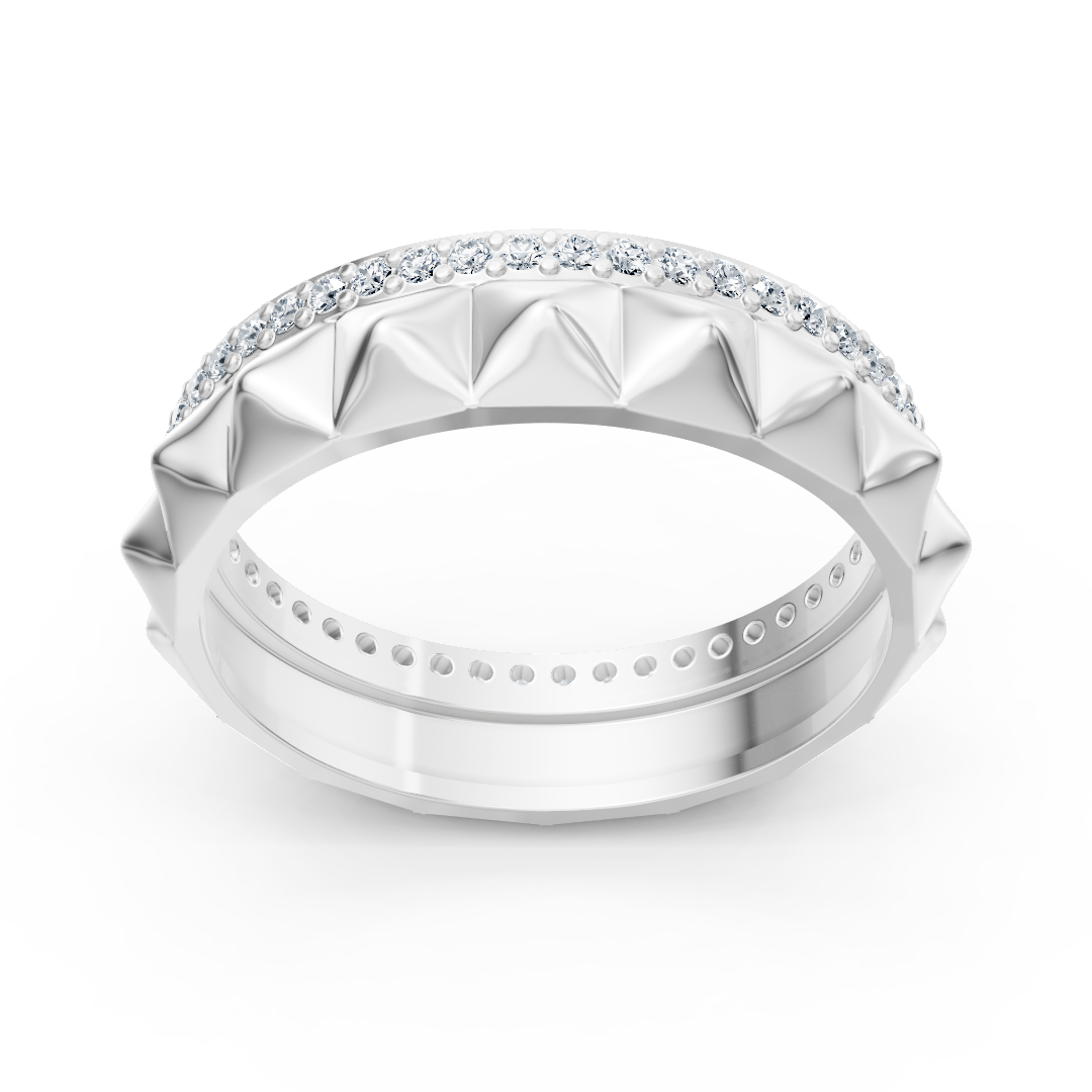 Eleganter Weißgold-Ring mit Runddiamanten im Prong-Design