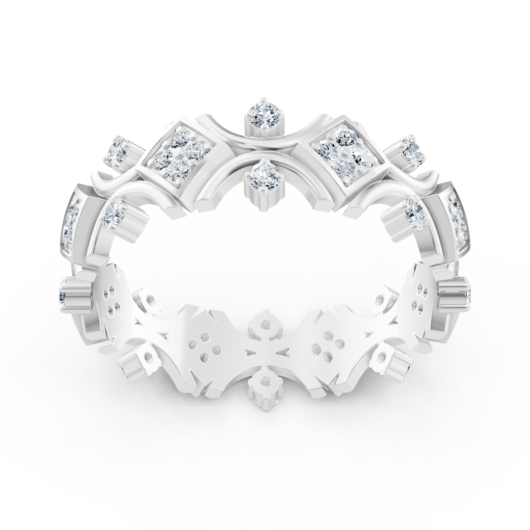Weißgoldring mit Runden Diamanten