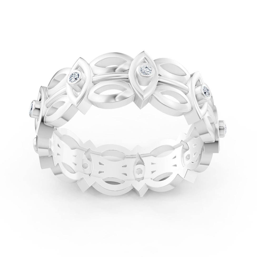 Weißgoldring mit runden Diamanten