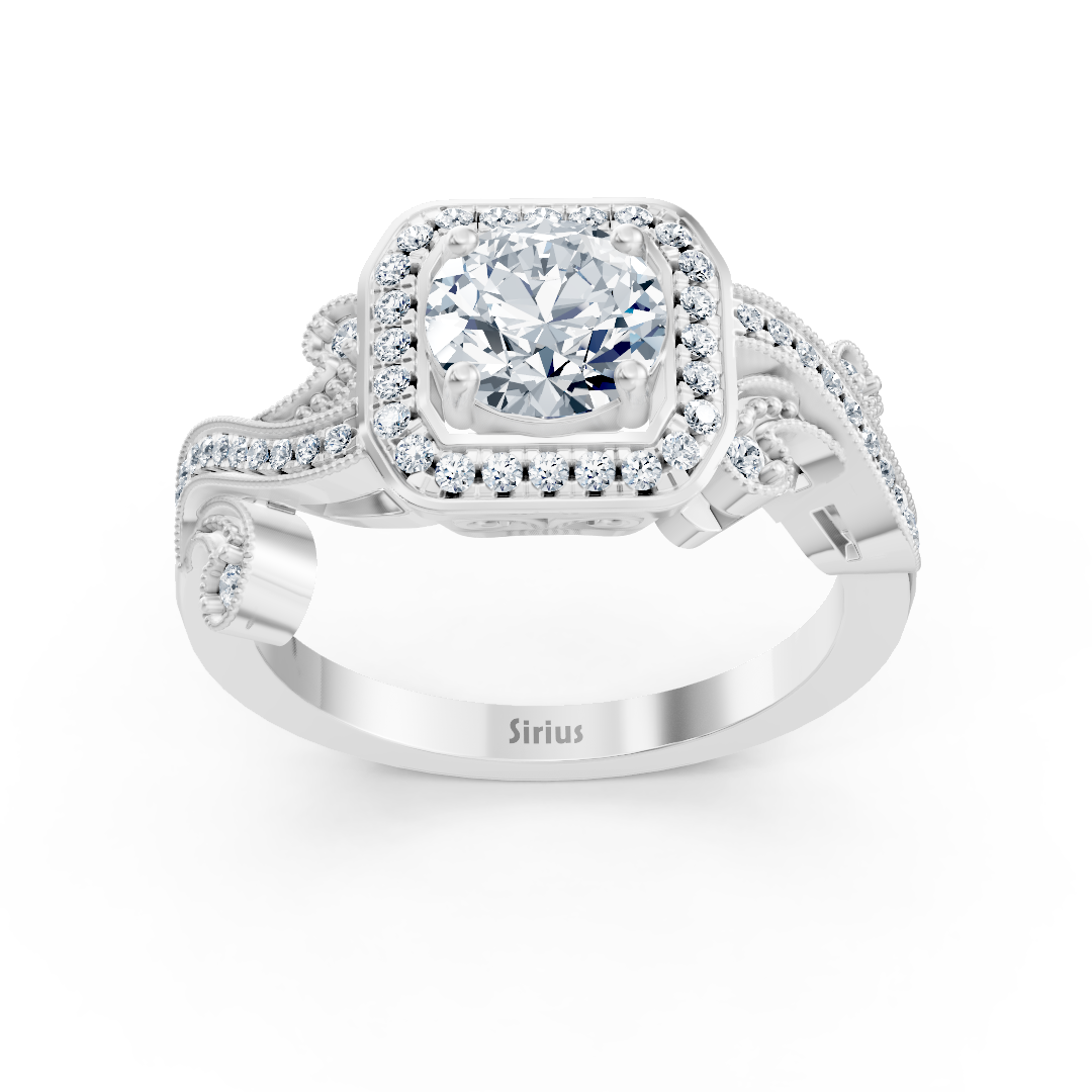 Weissgold Vintage Diamant Verlobungsring