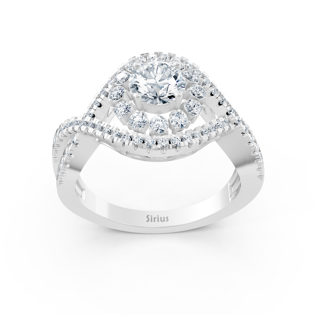 Weissgold Diamant Halo Verlobungsring