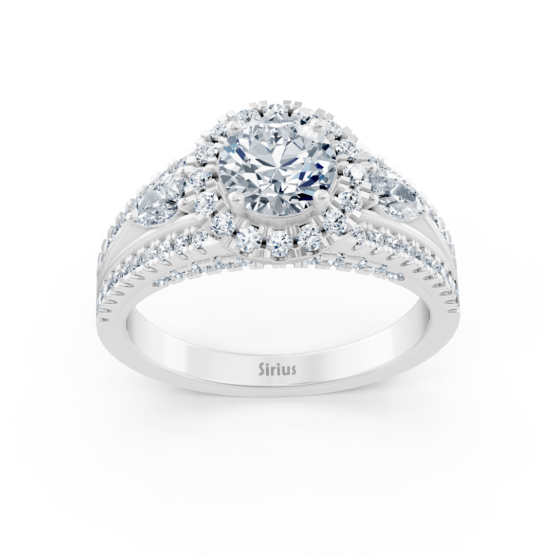 Weissgold Diamant & Topas Verlobungsring