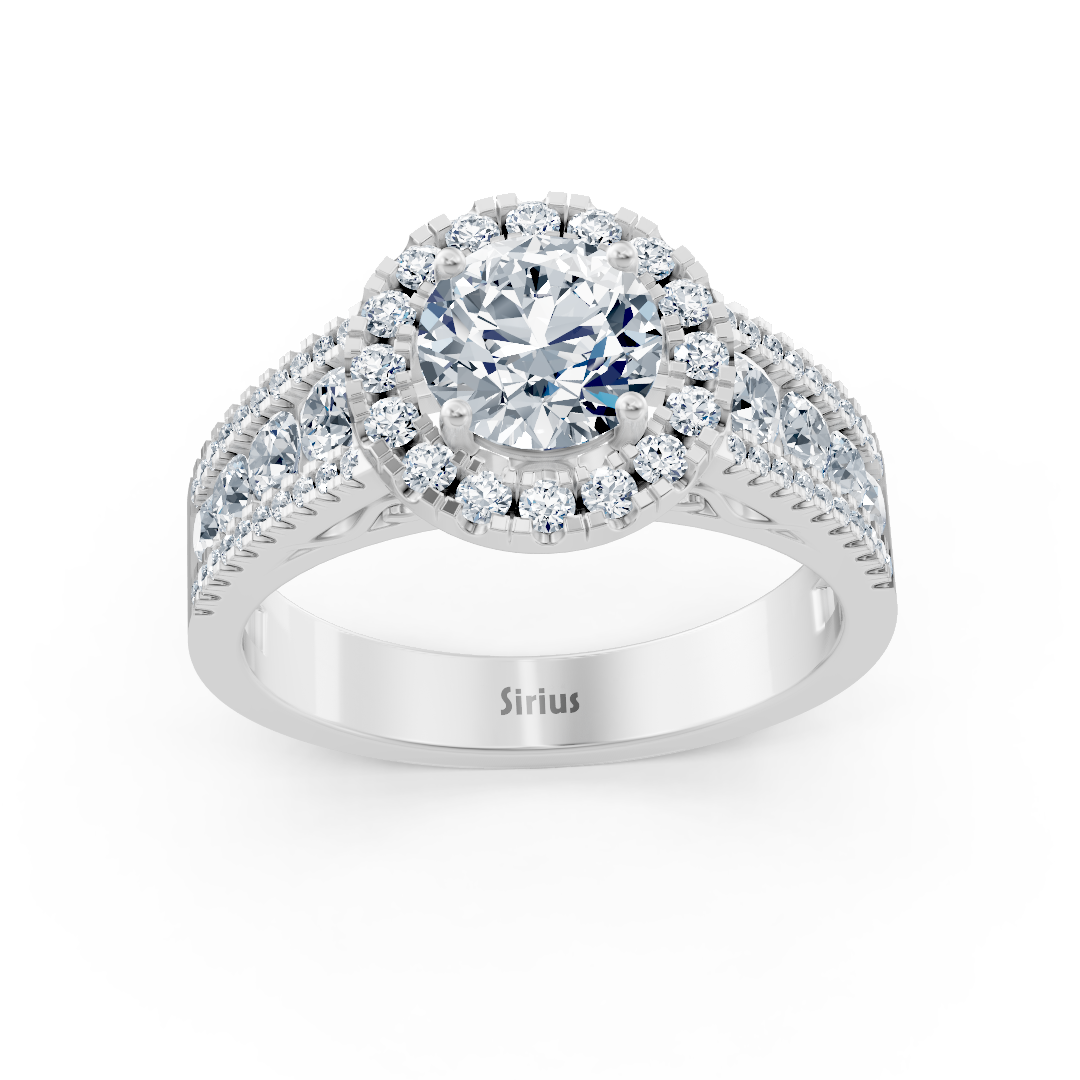 Halo Weisstopas Diamantring Weißgold