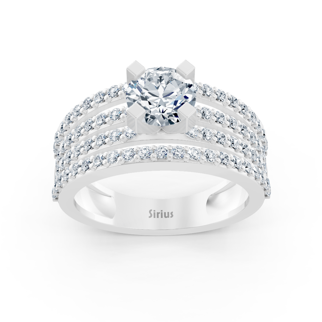 Eternity & Solitär Diamantring Weißgold
