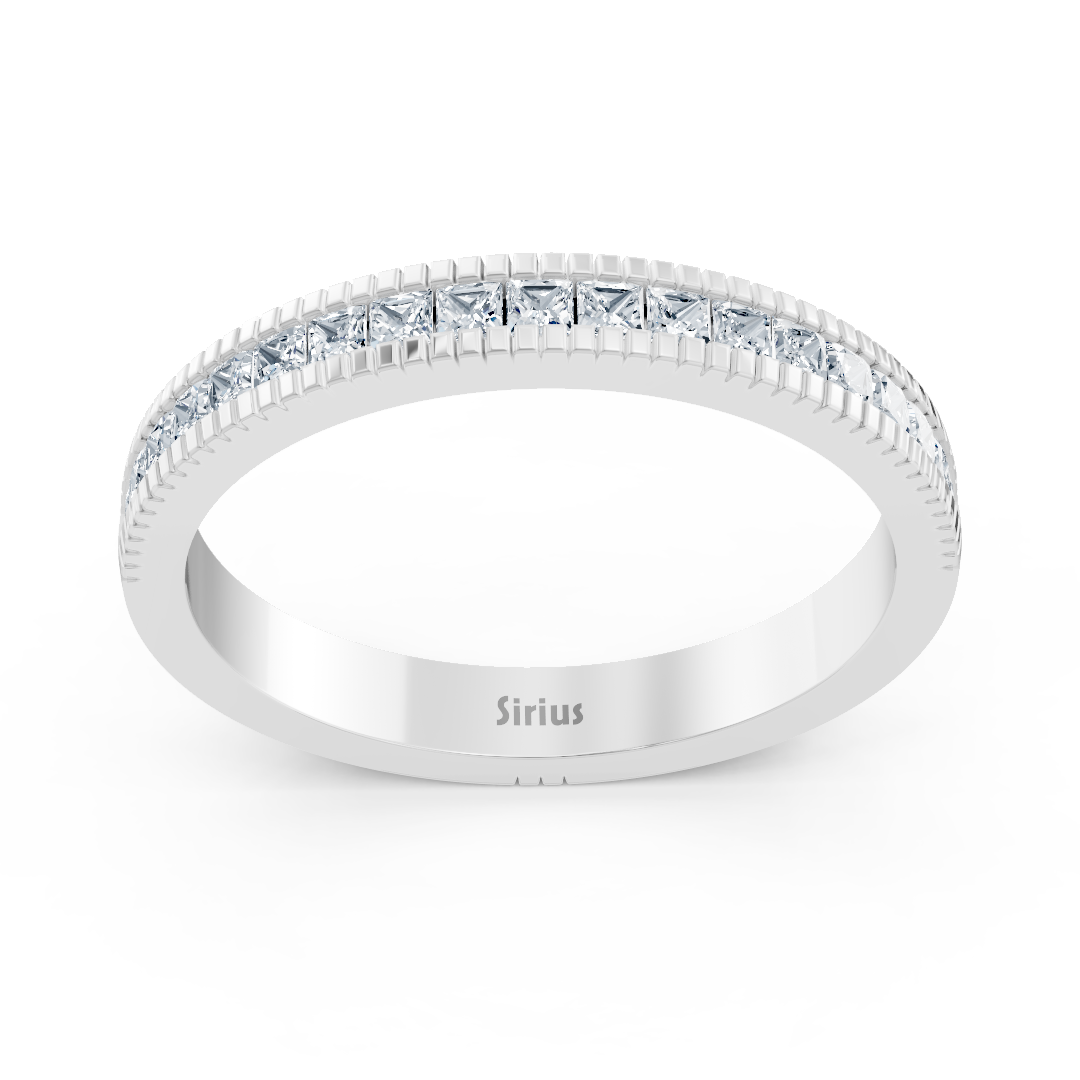 14 Karat Weissgold Prinzessschliff Diamant Jahrestagsring