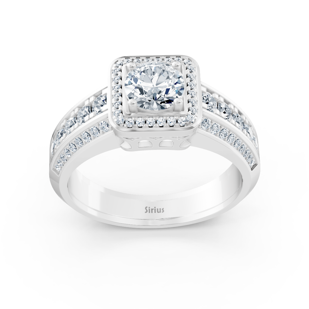 1.41 carat princess cut diamond ring in 14 carat white gold