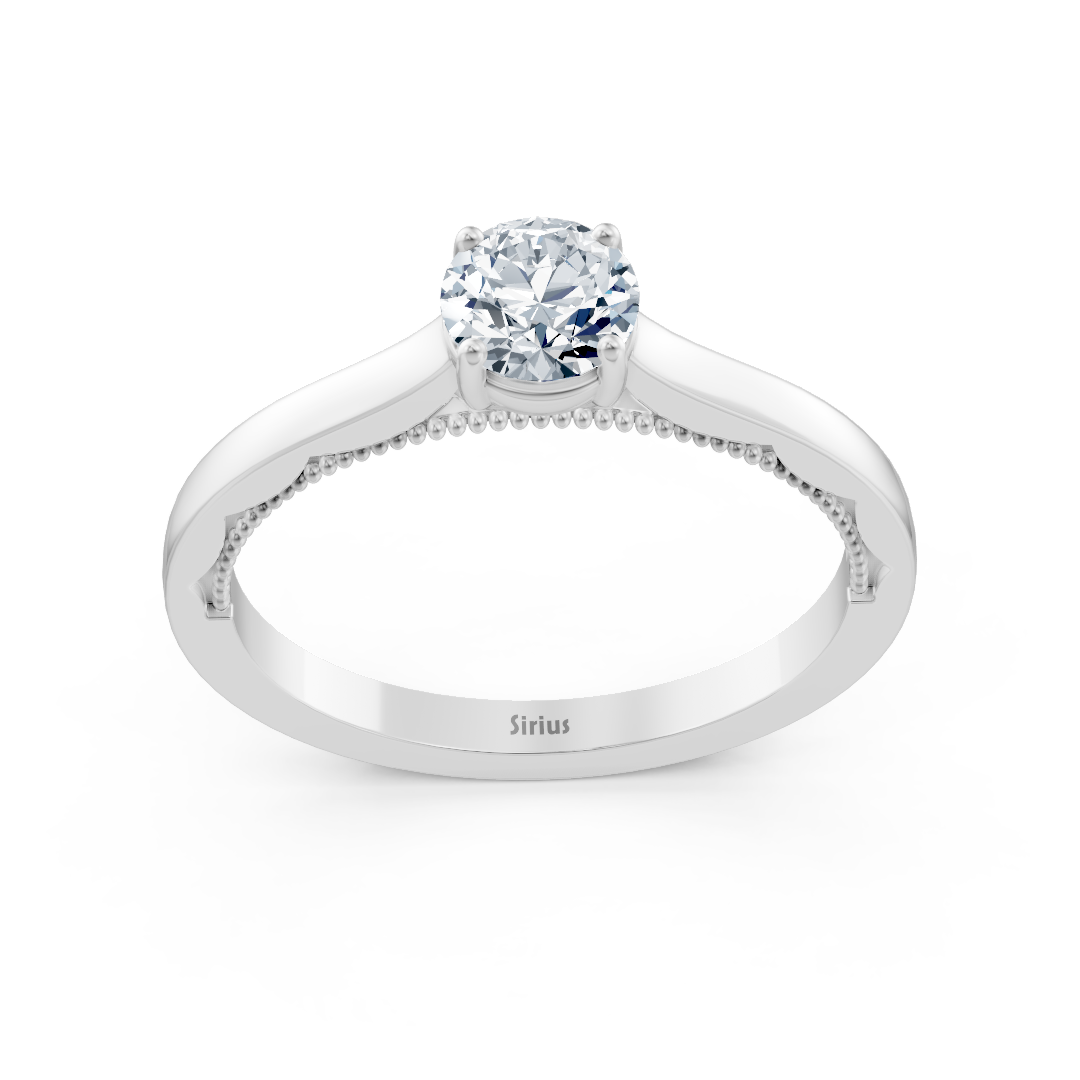 Birgie Sirius Weissgold Solitär Diamantring mit Rundschliff