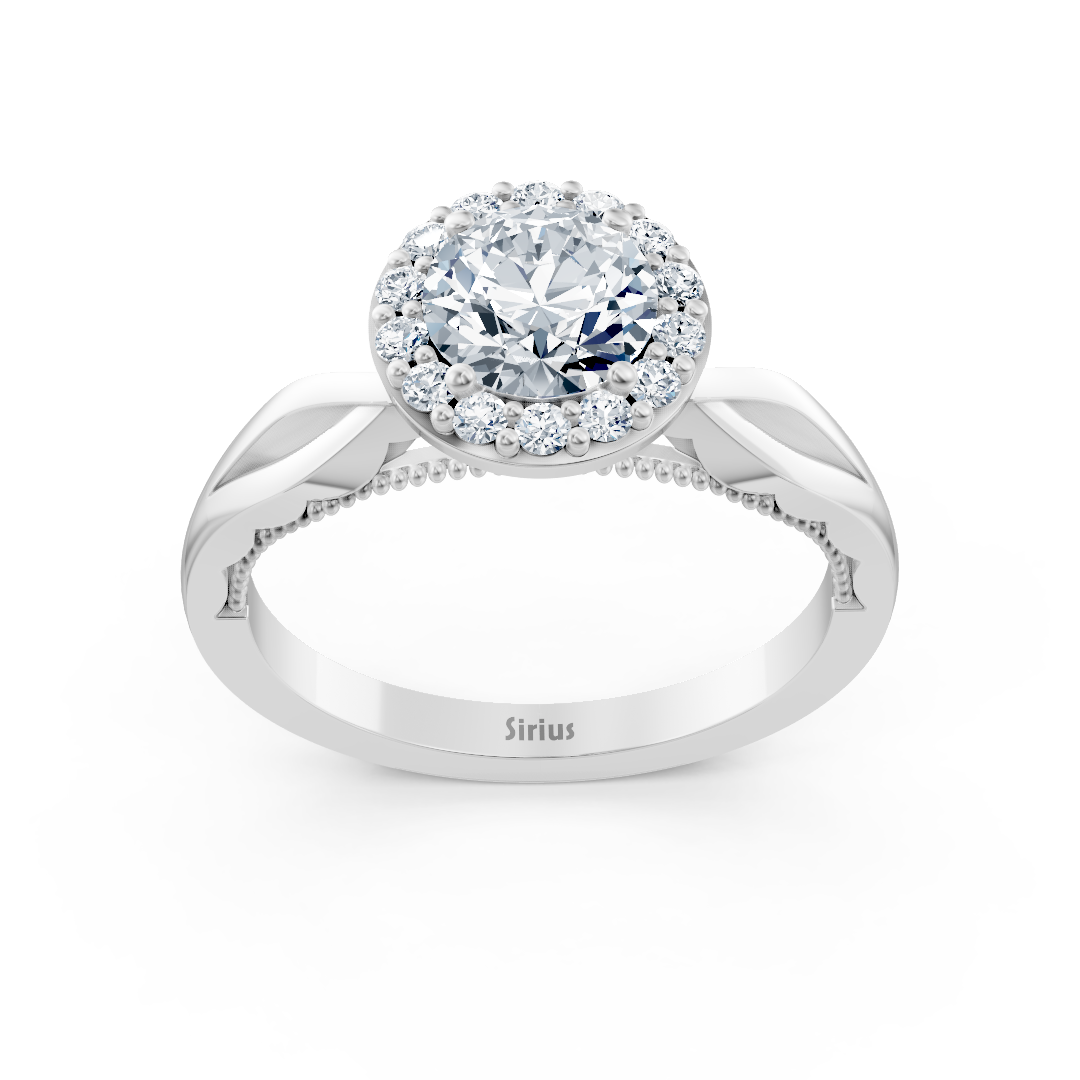 1.00 Karat Halo Solitär Diamant Verlobungsring in Weißgold