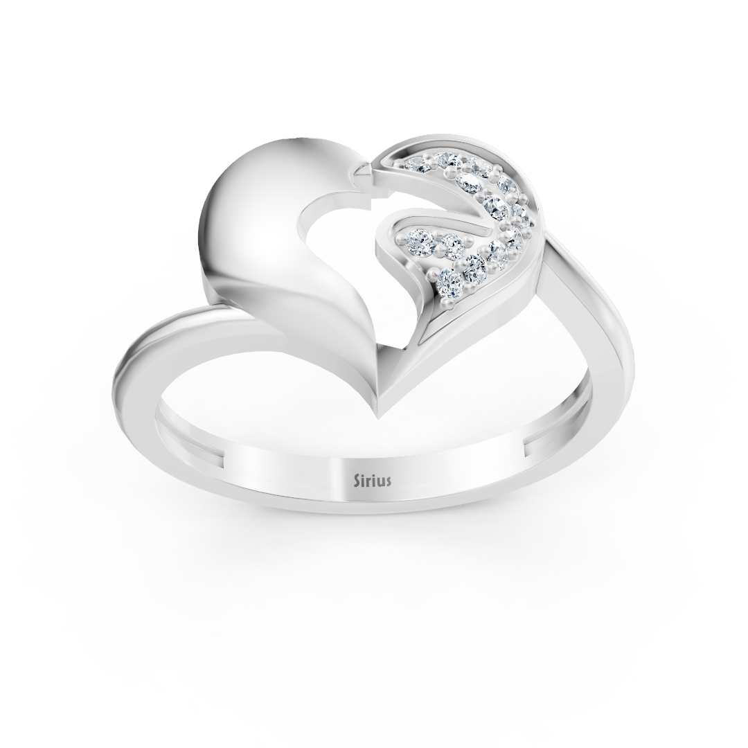 Edler Vernive Everling Herzring in Weissgold mit Pavé-Diamanten
