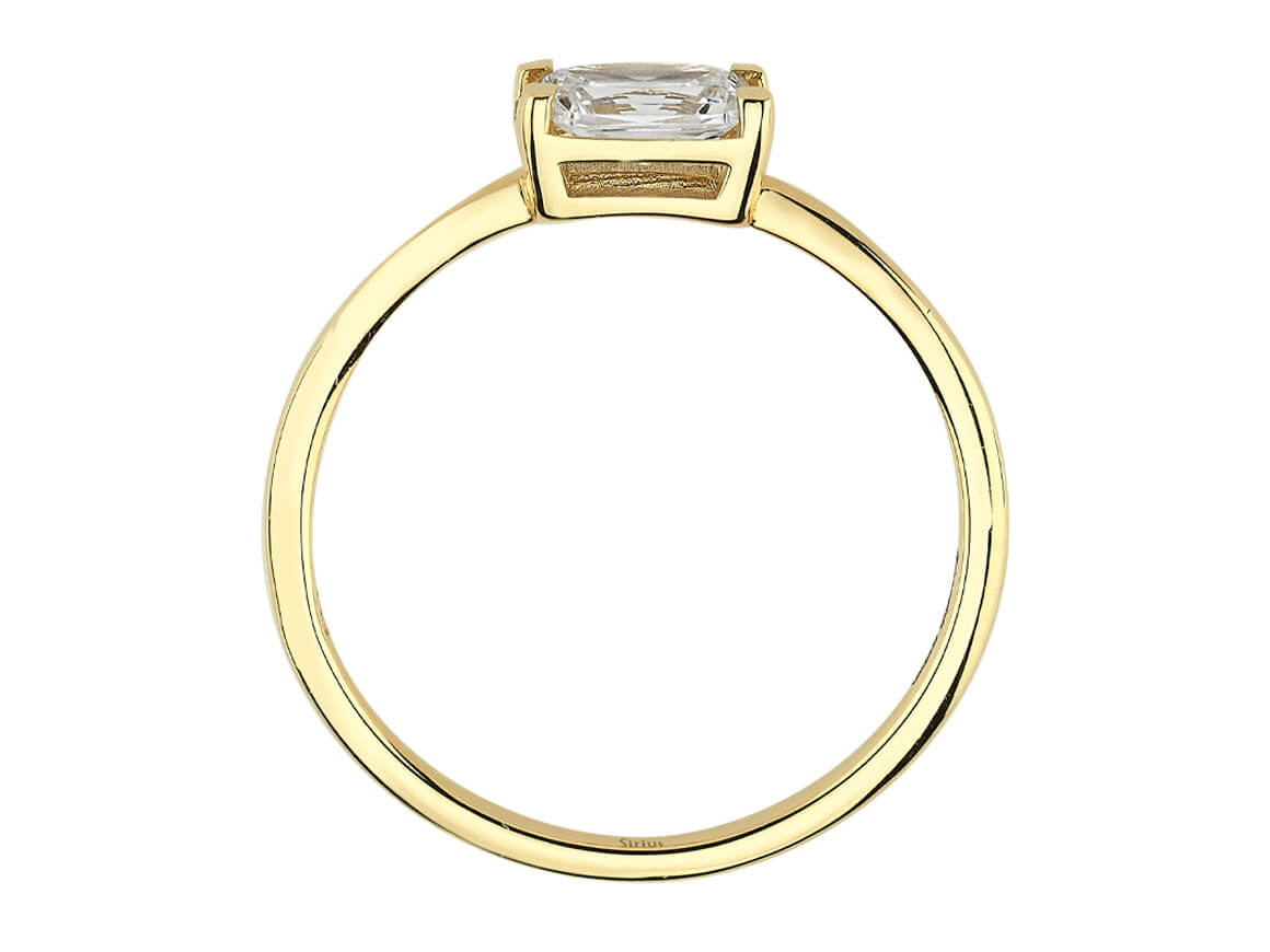 Eleganter Weißtopas Solitärring im Oktagonschliff, 1.02 Karat, 14K Gold