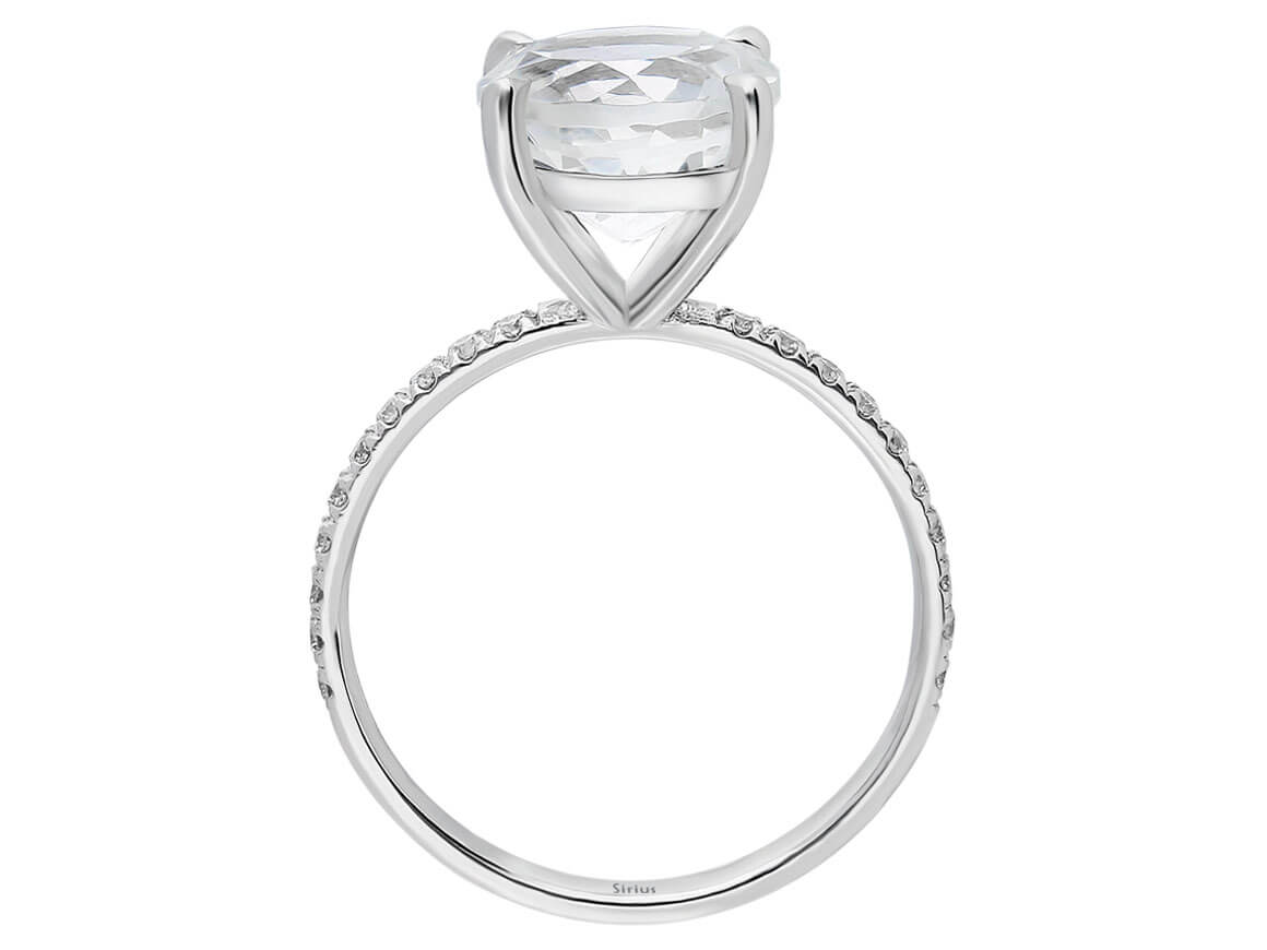 Birgie 4.85 Karat Diamant & Weißer Topas Ring 14 Karat Gold