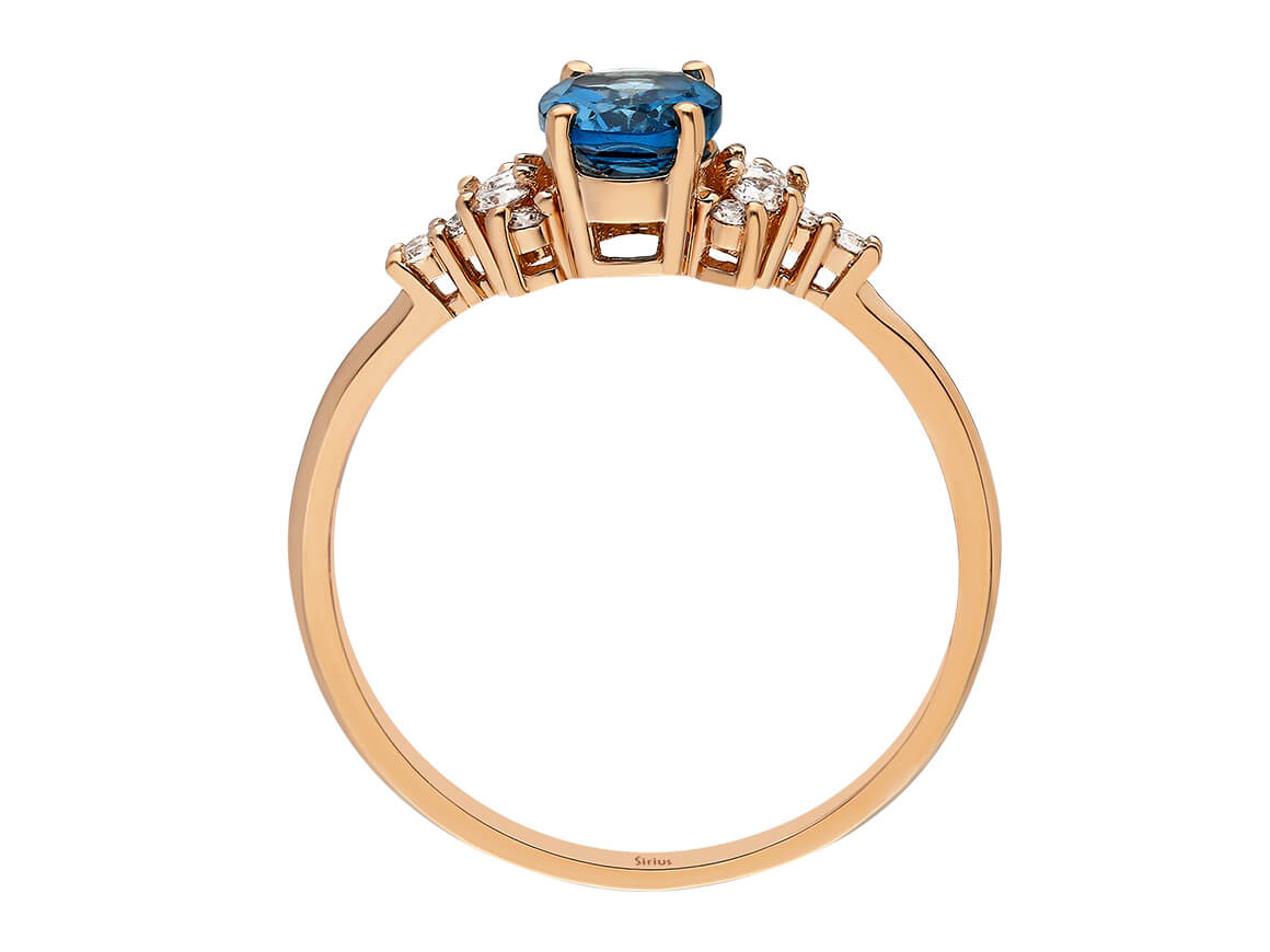 Birgie Diamant- und London Blauer Topas-Ring