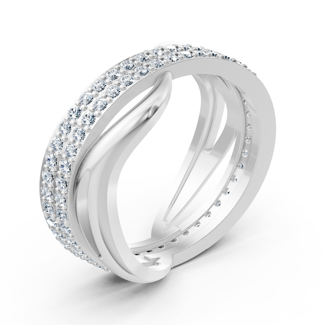 Birgie Diamantring aus 14K Weißgold – 0,90 ct, Pavé-Fassung