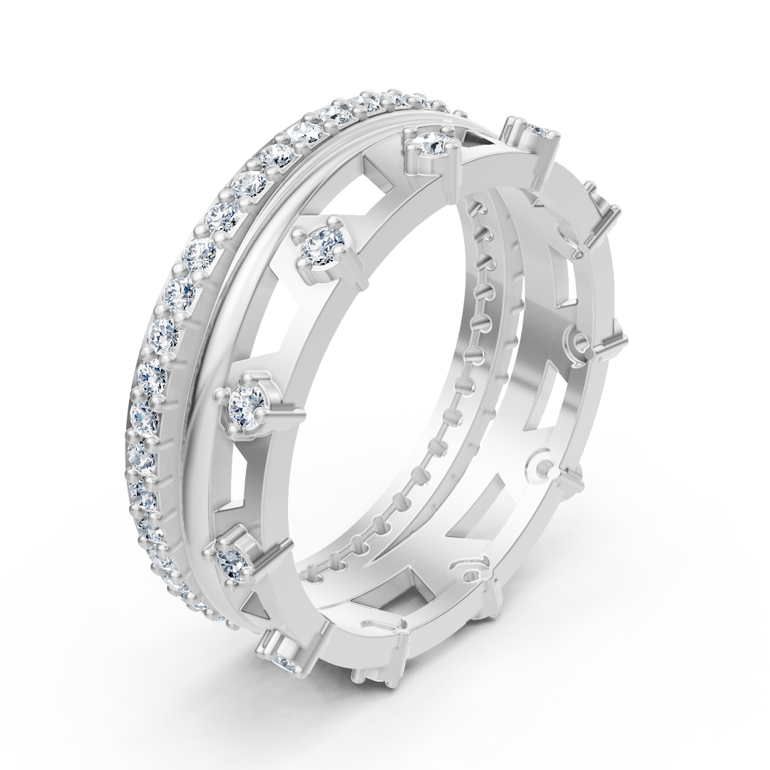 Exquisiter Eternity Ring mit Diamanten in Weißgold
