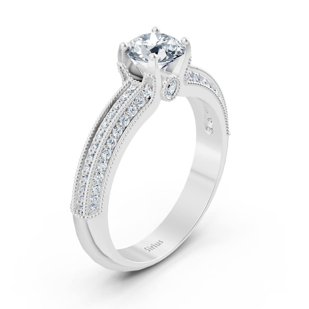 Bague en or blanc avec diamants - Scintillante et romantique