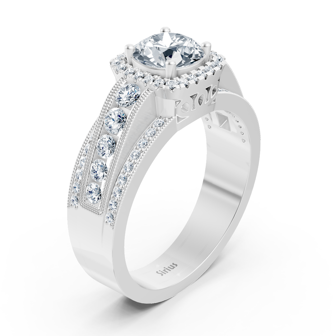 Bague en or blanc 14 carats avec diamants Brilliant Aura