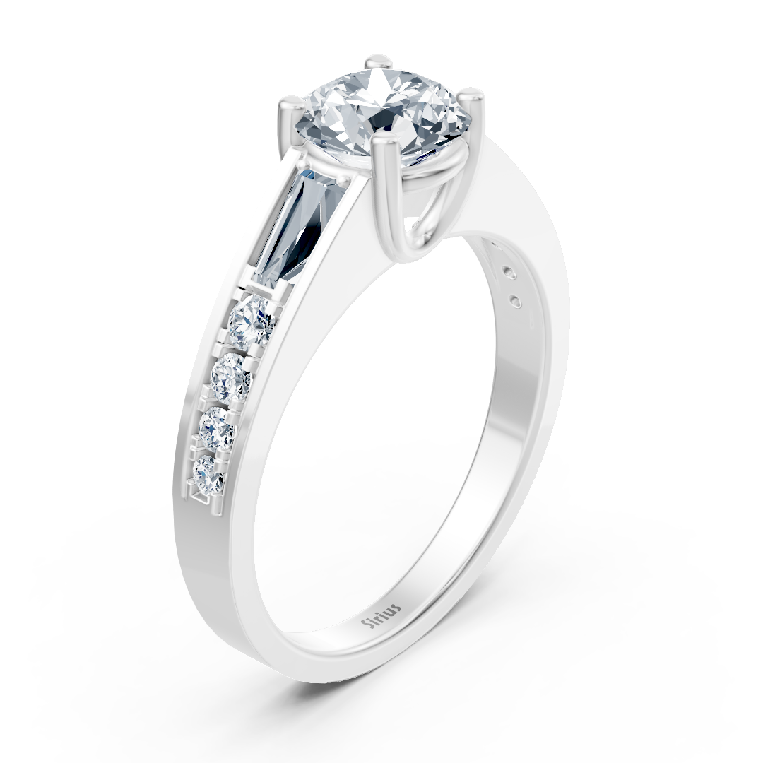 Bague en or blanc avec diamants accentués - poids total de 1,62 ct