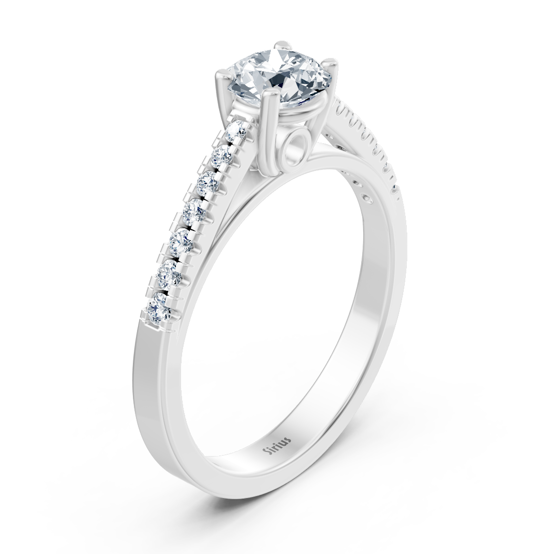 Bague en diamant Sirius en or blanc 14 carats