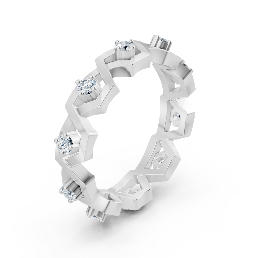 Exklusiver Diamantring aus 14K Weissgold – Prong-Fassung, 0,35 Karat