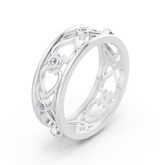 "Eleganter Weissgold-Ring mit Runddiamanten im Bezel-Design "