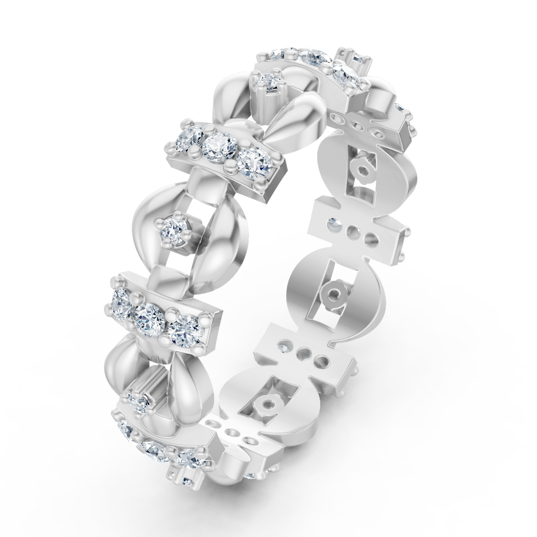 Faszinierender Formenmix Diamantring - 14K Weissgold, ca. 0.40 Karat