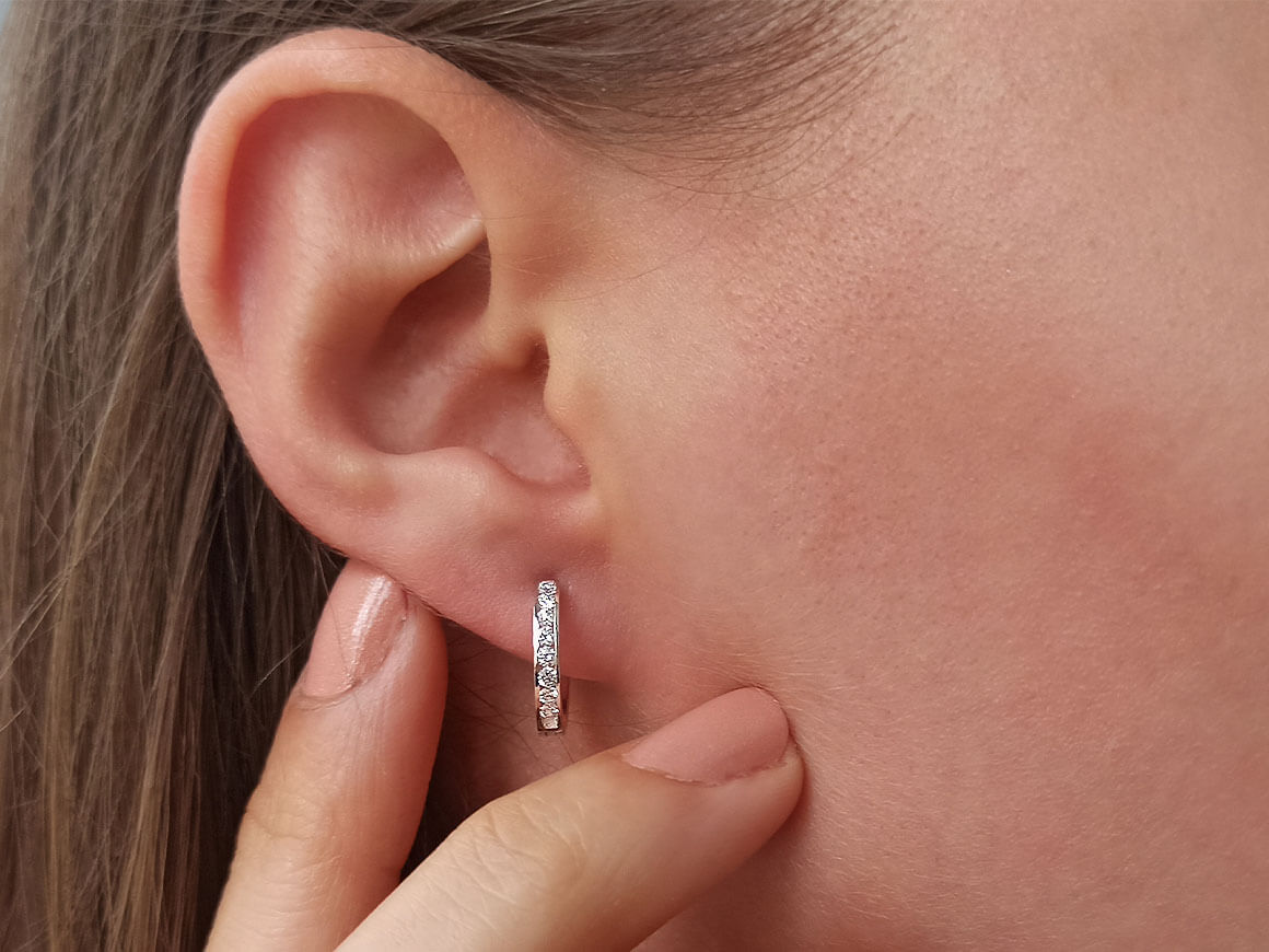Boucles d'oreilles créoles diamant