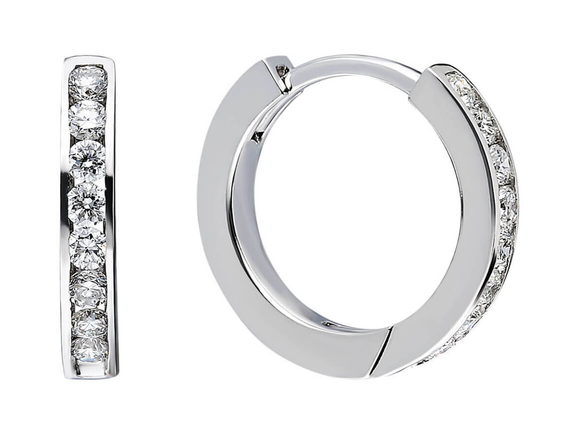 Boucles d'oreilles créoles diamant