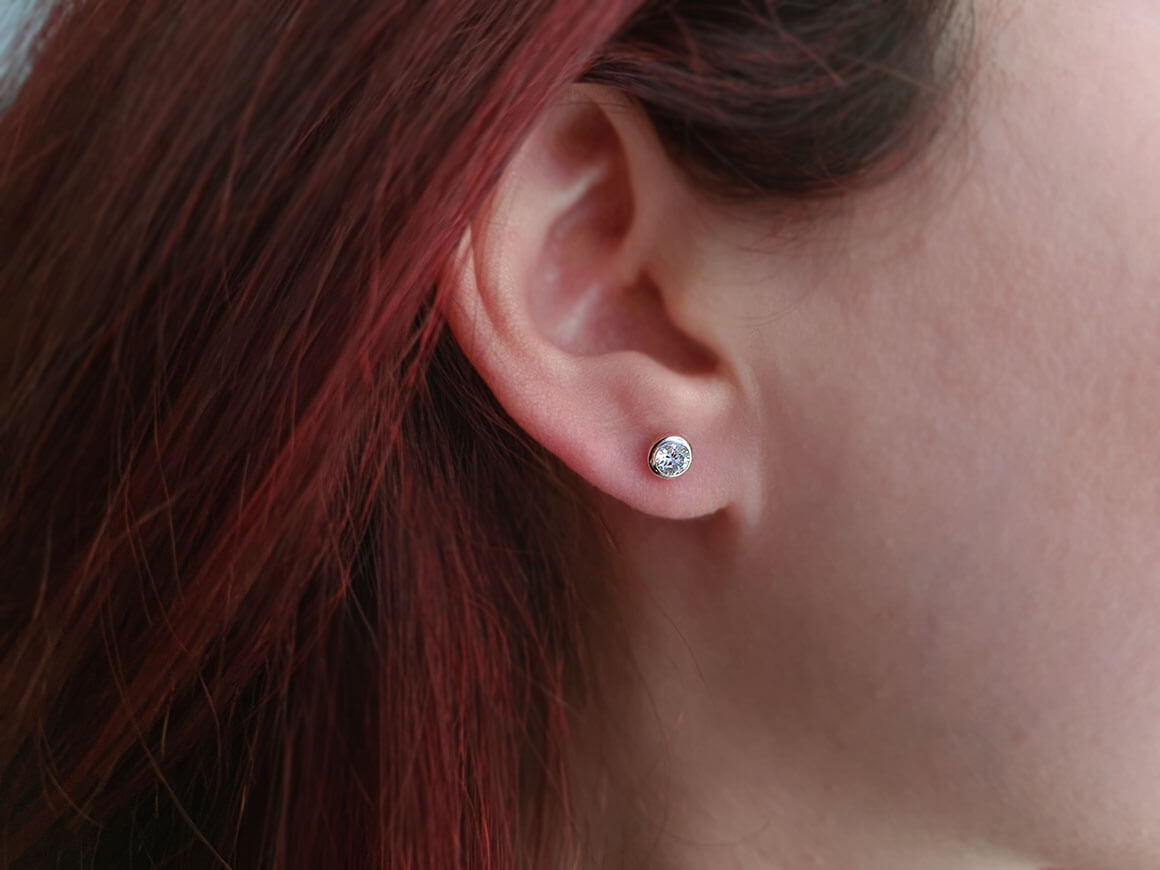 Boucles d'oreilles solitaires diamant 0,51 carat